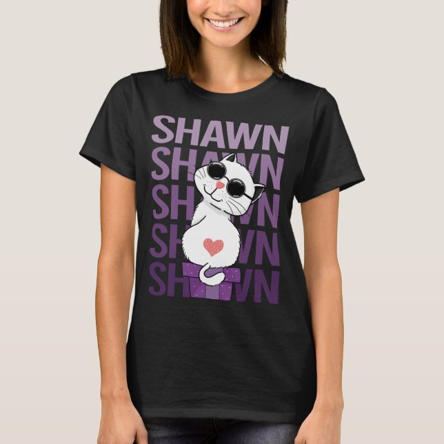 Lovely Cat - Shawn Name T-Shirt (Vorderseite)