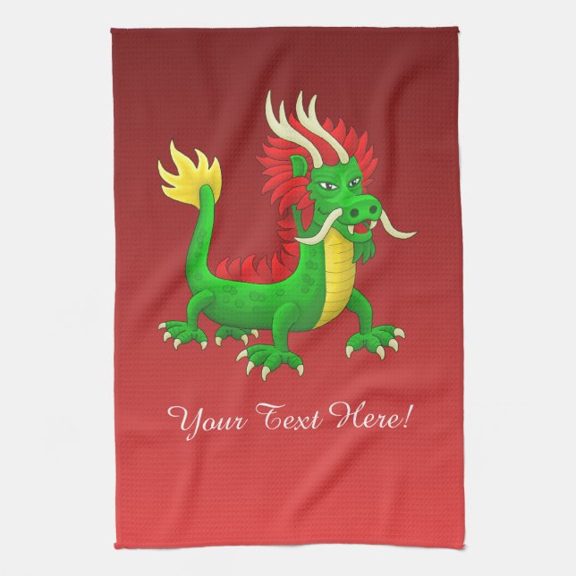 Lovely Chinese New Year Dragon Geschirrtuch (Vertikal)