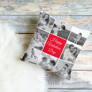 Lovely Collage Couple Foto & Happy Valentines Day Kissen