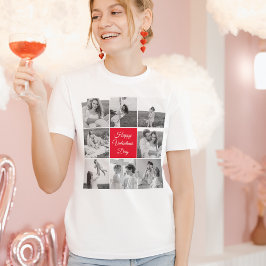 Lovely Collage Couple Foto & Happy Valentines Day T-Shirt