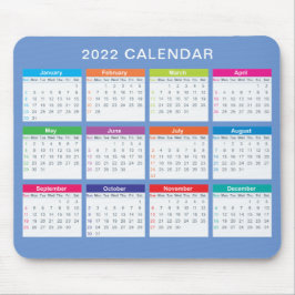 Lovely Colorful 2022 Calendar Mousepad