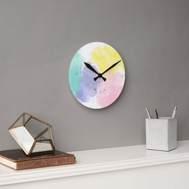 Lovely Colors With a Gentle Touch   Runde Wanduhr (Büro)