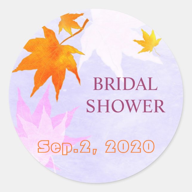 Lovely Country Maple Leaf Brautparty Runder Aufkleber (Vorderseite)