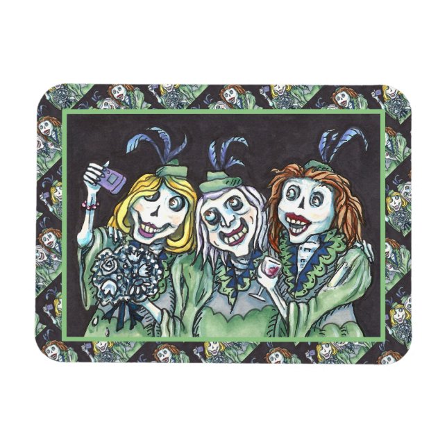 LOVELY CREEPY ZOMBIE BRIDESMAIDS NEHMEN SELBST MAGNET (Horizontal)