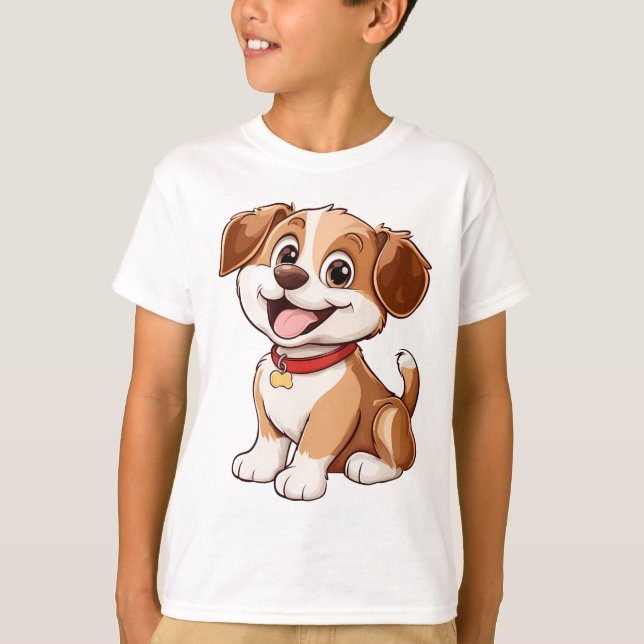  Lovely Dog – Adorable Cartoon Puppy for Kids T-Shirt (Vorderseite)