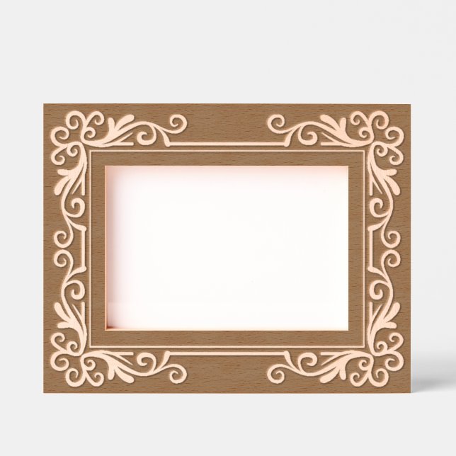 Lovely Etched Wooden Frame Engraved Frames Geätzte Rahmen (Vorderseite)