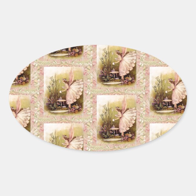 Lovely - Fairy Angel Ovaler Aufkleber (Vorderseite)