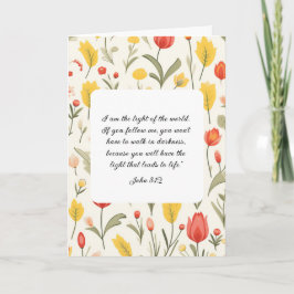 Lovely Floral John 8:12 Greeting Card Karte