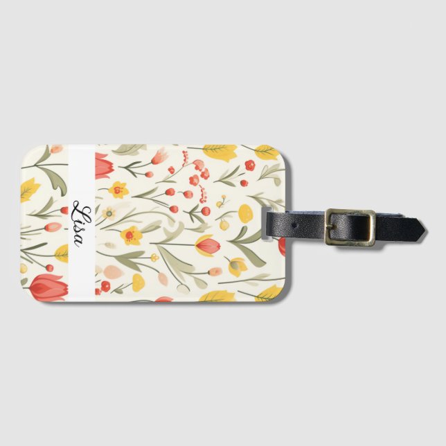 Lovely Floral Luggage Tag Gepäckanhänger (Vorderseite (Horizontal))