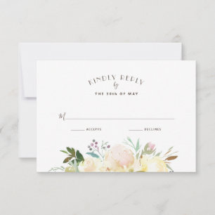 Lovely Florals Watercolor Wedding RSVP Karte