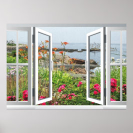 LOVELY GARDEN ANSICHT AUF OZEAN COVE POSTER