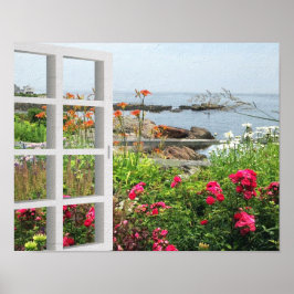 LOVELY GARDEN ANSICHT AUF OZEAN COVE POSTER
