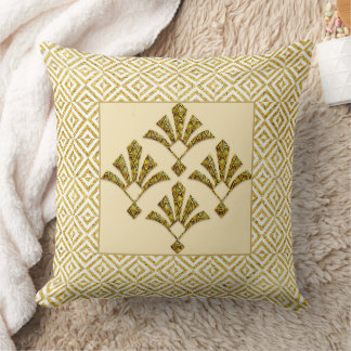 Lovely Gold Art Deco Motif Cushion. Kissen