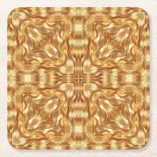Lovely golden abstract pattern rechteckiger pappuntersetzer (Vorderseite)