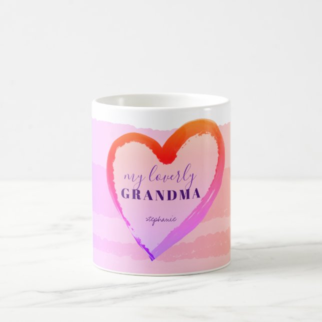 LOVELY GRANDMA GOLD PINK HERZ KAFFEETASSE (Mittel)