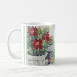 LOVELY HAND GEMALTET WASSERFARBEN BLUME KAFFEE TAS KAFFEETASSE