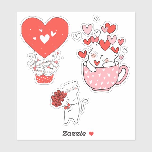 Lovely Happy Valentine's day Vinyl Sticker (Blatt)