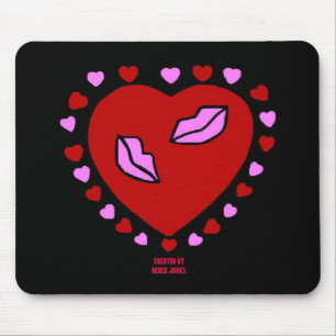Lovely Heart Kisses Mouse Pad Mousepad