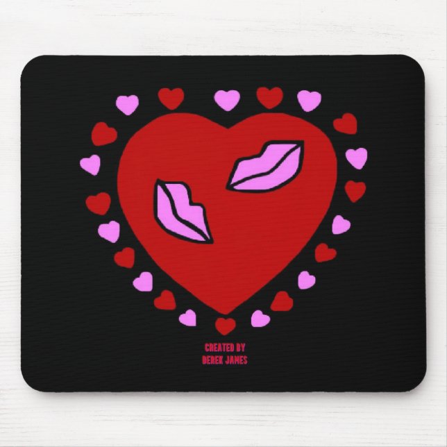 Lovely Heart Kisses Mouse Pad Mousepad (Vorne)