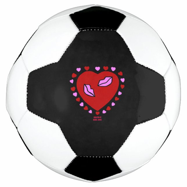 Lovely Heart Kisses Soccer Ball (Vorderseite)