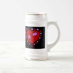 Lovely Heart Kisses Stein Tasse
