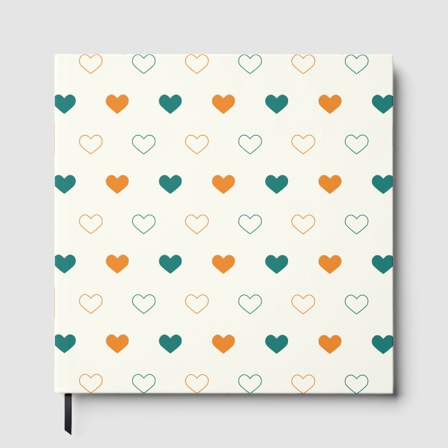 Lovely hearts / green orange cream gästebuch (Vorderseite)