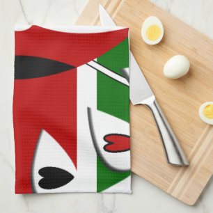 Lovely Hearts Kenya: Flag Art Motif Handtuch
