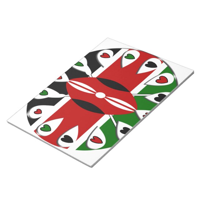 Lovely Hearts Kenya: Flag Art Motif Notizblock (angewinkelt)