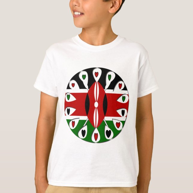 Lovely Hearts Kenya: Flag Art Motif T-Shirt (Vorderseite)