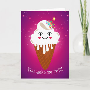 Lovely Ice Cream Cone Valentine's Day Karte
