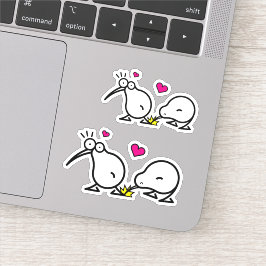 Lovely Kiwi Couple Doodle Aufkleber