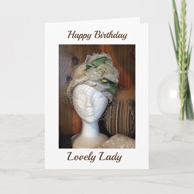 *LOVELY LADY* HAT EINEN GLÜCKLICHEN GEBURTSTAG KARTE (Vorderseite)