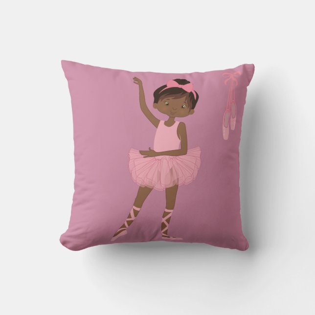 Lovely Lavender African American Ballerina Pillow Kissen (Vorderseite)