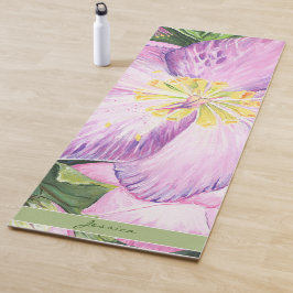 Lovely Lavender Lenten Rose Zen Flower Painting Yogamatte