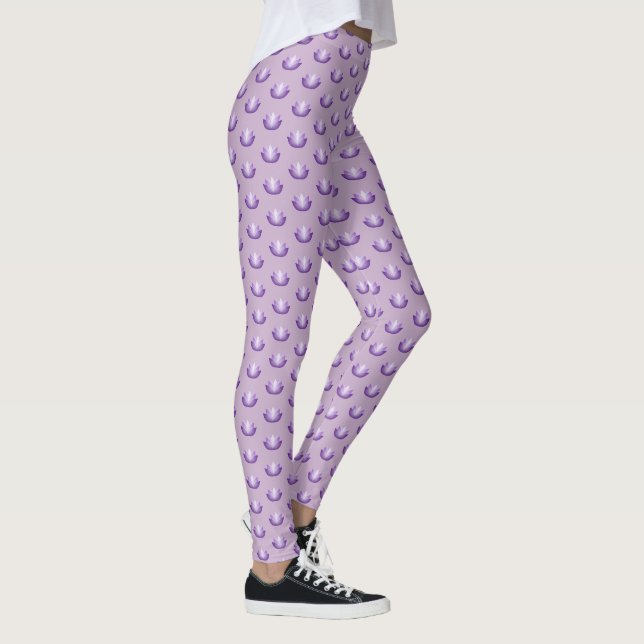 Lovely Lavender Lotus Blume Leggings (Rechts)