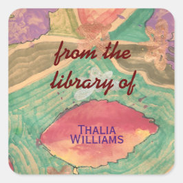 Lovely leaves custom bookplates quadratischer aufkleber