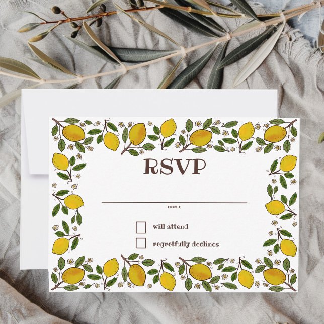 Lovely Lemons CUSTOM BRAUTPARTY RSVP Karte (Lovely Lemons CUSTOM BRIDAL SHOWER RSVP Card
)