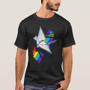 Lovely LGBT Flag Paper Cranes Origami Rainbow Prid T-Shirt