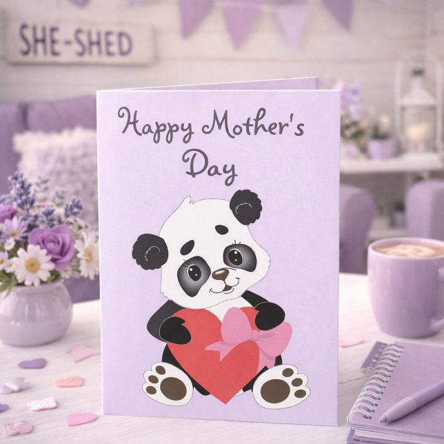 Lovely Lilac Panda Mother’s Day  Karte (Von Creator hochgeladen)