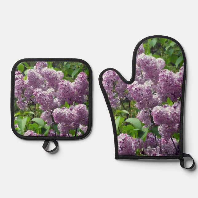 Lovely Lilacs Ofenhandschuh & Topflappen-Set (Vorderseite)