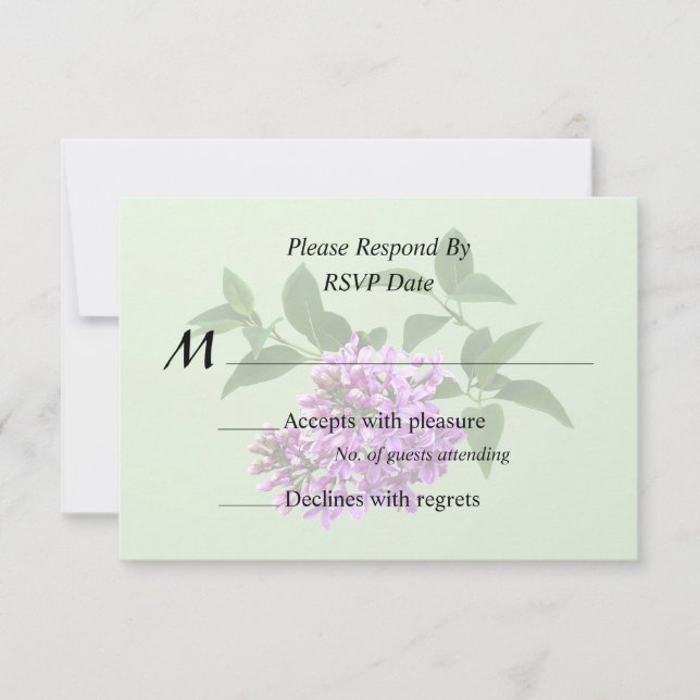 Lovely Lilacs RSVP Karte (Vorderseite)