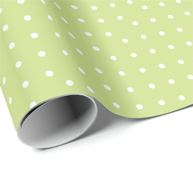 Lovely Lime Green Polka Dots Geschenkpapier (Rolleneckpunkt)