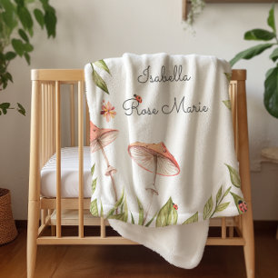 Lovely Little Ladybug   Monogram Sherpa Blanket Sherpadecke