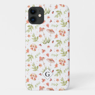 Lovely Little Ladybugs Floral   Monogramm Case-Mate iPhone Hülle
