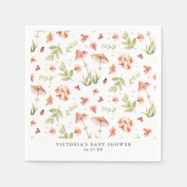 Lovely Little Ladybugs | Spring Floral Baby Dusche Serviette