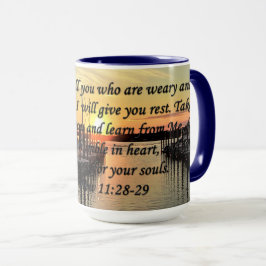 LOVELY MATTHEW 11:28 SONNENSTRECKE ÜBER DEM SEE-FO TASSE