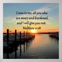 LOVELY MATTHEW 11:28 SUNSET SCRIPTURE