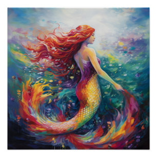 Lovely Mermaid Postcard Poster