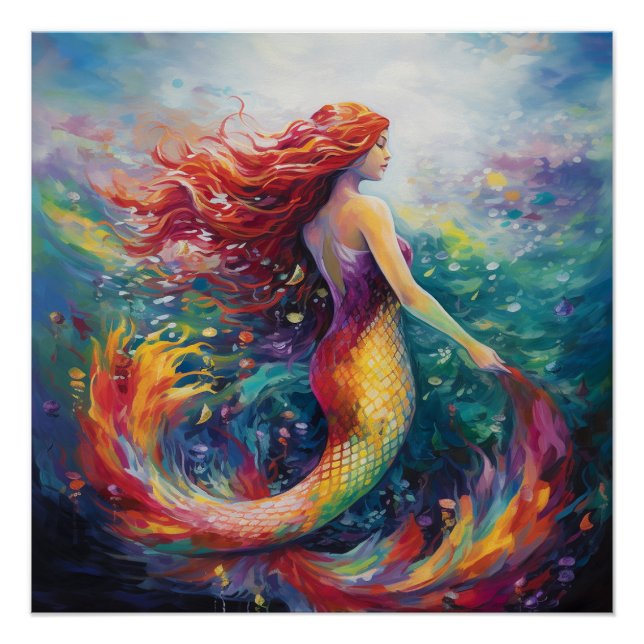 Lovely Mermaid Postcard Poster (Vorderseite)