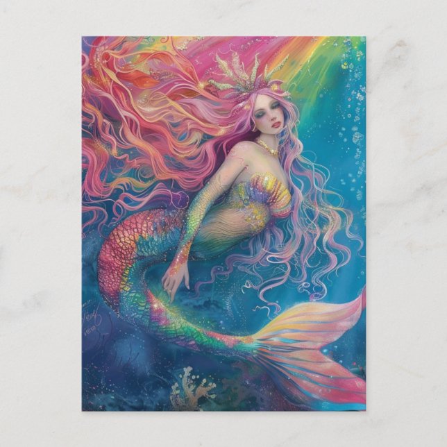 Lovely Mermaid Postcard Postkarte (Vorderseite)
